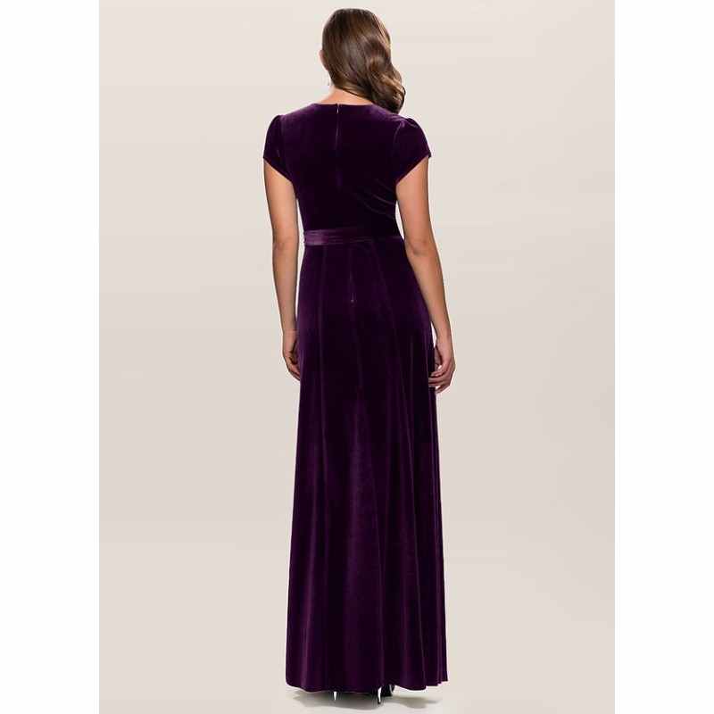 Blush Mark Dreaming Of You Purple Velvet Maxi Dress