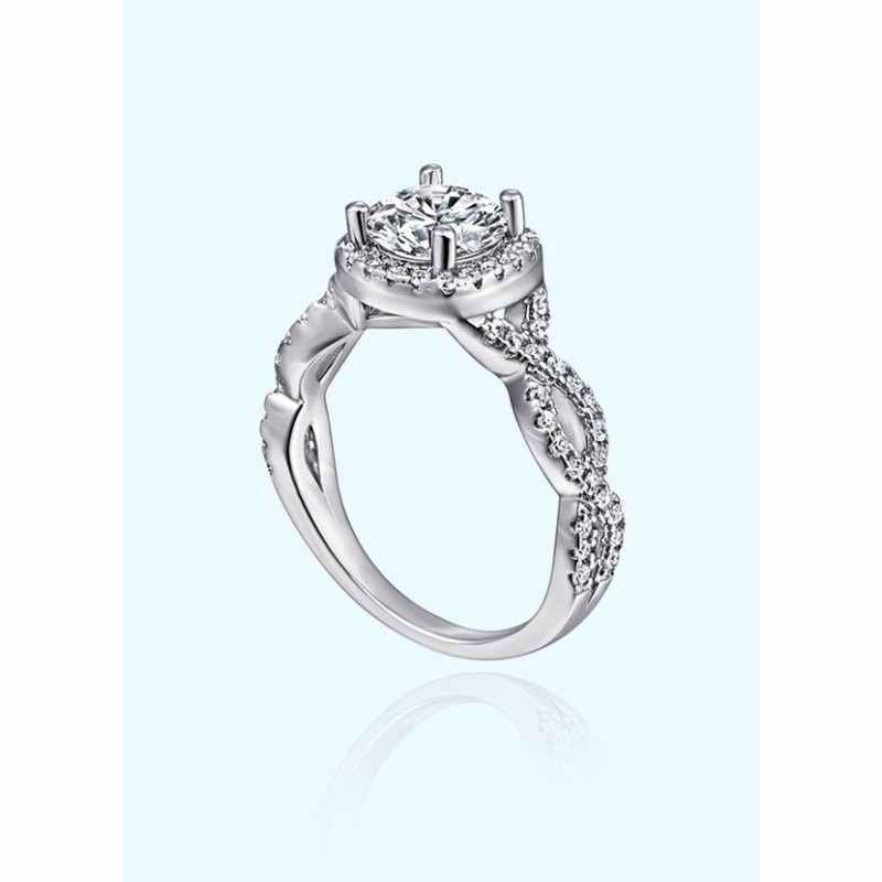Swirling Hearts CZ Ring