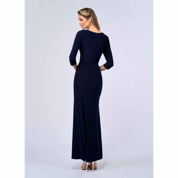 UpStudio Pleated V-Neck Jersey Gown
