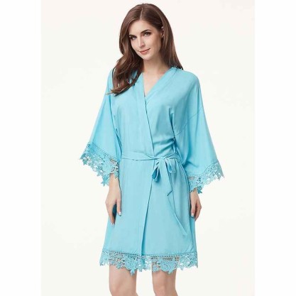 Floral Lace and Cotton Robe