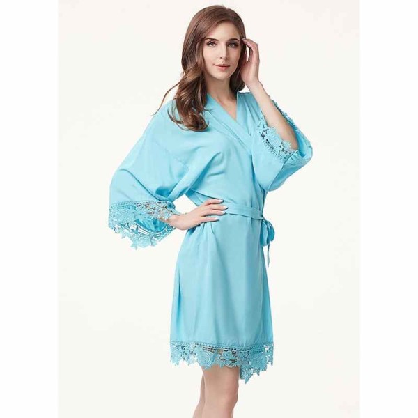 Floral Lace and Cotton Robe