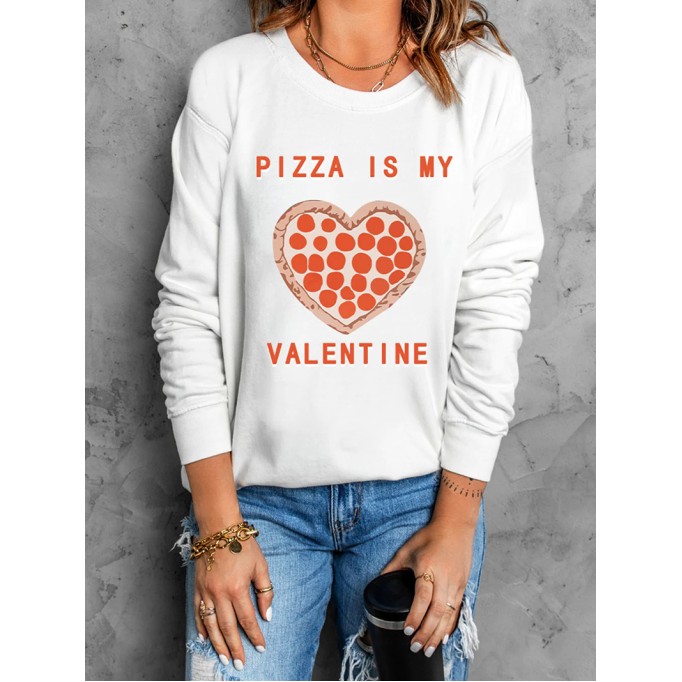 Casual Valentine printed sweatshirt
