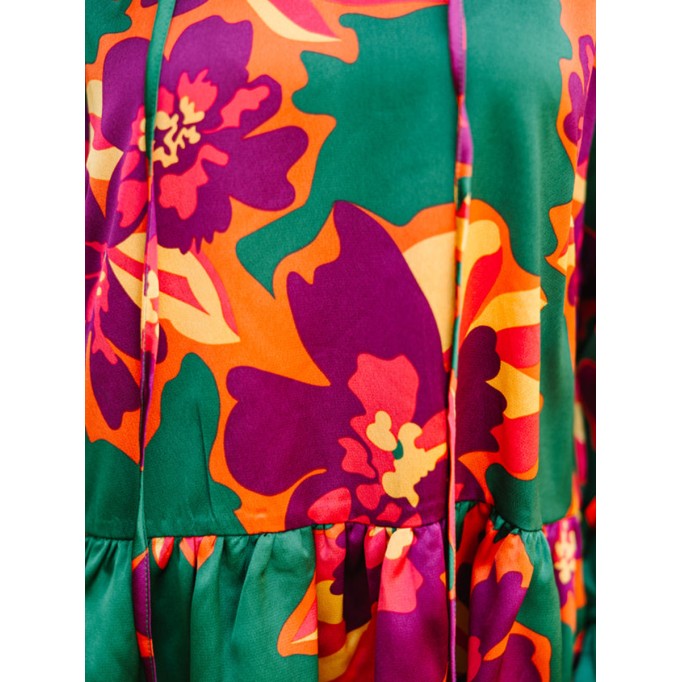 Women's Casual Green Floral Shirt