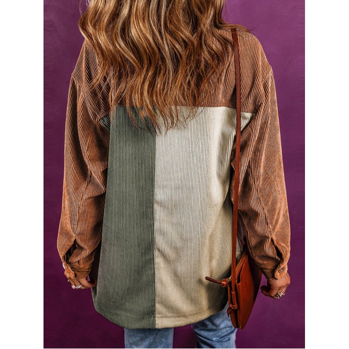 Women's Color Block Corduroy Jacket